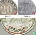 German Empire 20 pfennig 1874 (G - type 1- misstrike) - Image 3