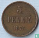 Finland 5 penniä 1875 (big pearl in crown) - Image 1