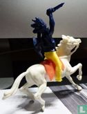 Indiaan te paard (blauw/geel) - Afbeelding 2