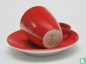 Cup and saucer - Red - Maastricht Porcelain - Image 2