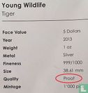 Cook-Inseln 5 Dollar 2013 (PP) "Young wildlife - Tiger" - Bild 3