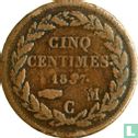 Monaco 5 centimes 1837 (cuivre - type 1) - Image 1