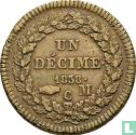 Monaco 1 décime 1838 (laiton - type 1) - Image 1