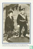 Koningin Juliana en koning Olav V van Noorwegen arriveren in Brussel voor de huwelijksinzegening van koning Boudewijn (1960) - Afbeelding 1