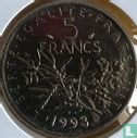 France 5 francs 1993 (frappe médaille) - Image 1