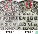 Inde britannique 1 rupee 1878 (Bombay - type 2) - Image 3