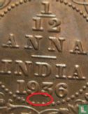 Britisch-Indien 1/12 Anna 1936 (Kalkutta) - Bild 3
