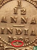 British India 1/12 anna 1926 (Bombay) - Image 3