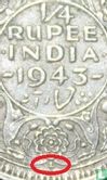Inde britannique ¼ rupee 1943 (Lahore) - Image 3