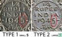 Inde britannique ¼ rupee 1945 (Lahore - type 2) - Image 3