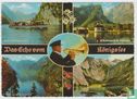 Das Echo vom Königssee Bayern Deutschland 1963 Ansichtskarten - Bavaria Germany Lake Multiview postcard - Afbeelding 1