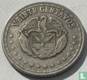 Colombie 20 centavos 1956 (fauté) - Image 2