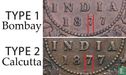 British India ½ anna 1877 (Calcutta) - Image 3