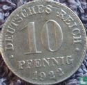 Empire allemand 10 pfennig 1922 (D) - Image 1