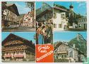 Oberammergau Bayern Deutschland 1974 Ansichtskarten, Bavaria Germany Multiview Postcard - Afbeelding 1