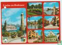 Lindau im Bodensee Bayern Deutschland Ansichtskarten, Lake Lighthouse Ship Bavaria Germany Multiview Postcard - Image 1