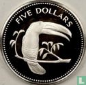 Belize 5 Dollar 1980 (PP - Silber) "Keel-billed toucan" - Bild 2