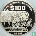 Mexico 100 pesos 1985 (PROOF - type 1) "1986 Football World Cup in Mexico" - Afbeelding 1