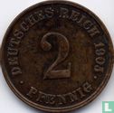 Empire allemand 2 pfennig 1905 (J) - Image 1