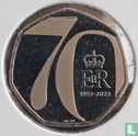 Royaume-Uni 50 pence 2022 (coloré - Union Jack) "70th anniversary Accession of Queen Elizabeth II - Portrait" - Image 2