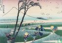 Paper Flies as Travellers Pass along a Road, Ejiri in Suruga Province (1830) - Image 1