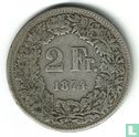 Zwitserland 2 francs 1874 - Afbeelding 1
