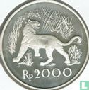 Indonesië 2000 rupiah 1974 (PROOF) "Javan tiger" - Afbeelding 2