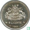 Lesotho 5 lisente 1966 (BE) "Independence attained" - Image 1