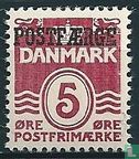 Figure, crown and waves, with overprint