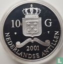Netherlands Antilles 10 gulden 2001 (PROOF) "William III of Orange-Nassau golden rider" - Image 1