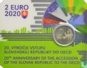 Slowakije 2 euro 2020 (coincard) "20th anniversary Accession of the Slovak Republic to the OECD" - Afbeelding 1