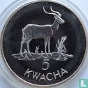 Zambia 5 kwacha 1979 (PROOF) "Kafue lechwe" - Image 2