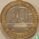 France 10 francs 1990 (misstrike) - Image 1