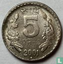 India 5 rupees 2001 (Hyderabad - misslag) - Afbeelding 1