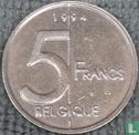 Belgique 5 francs 1994 (FRA -  fauté) - Image 1