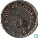 Münchberg 5 pfennig 1918 (ijzer - medailleslag) - Afbeelding 1
