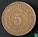Mauritius 5 cents 1924 - Image 1