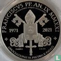 Vatican 5 euro 2021 (PROOF - colourless) "50th anniversary Association of St. Peter and St. Paul" - Image 1