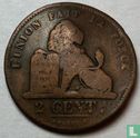 België 2 centimes 1835 (smalle rand - BRAEMT F - overslag)