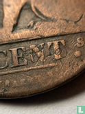België 2 centimes 1835 (smalle rand - BRAEMT F - overslag)