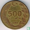 Turkey 500 lira 1989 (misstrike) - Image 1