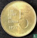 Zuid-Korea 5 won 1977 - Afbeelding 1