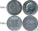 Pays-Bas 25 cents 1943 (type 1 - gland et P) - Image 3