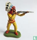 Indian with small array aiming with rifle (yellow red) - Image 1