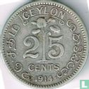 Ceylon 25 cents 1914 - Afbeelding 1