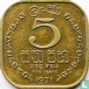 Ceylon 5 cents 1971 - Image 1
