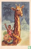 Donkere jongen op rug giraf - Bild 1
