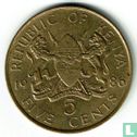 Kenia 5 cents 1986 - Afbeelding 1