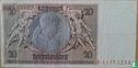 Duitsland 20 Reichsmark (Onderdrukletters A, B, C, D, E, F, G, H, I, K, L, N, S, X, Z  & "Kreuz-Iris" printing)  - Afbeelding 2