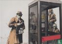 Eavesdropping Agents Crowed Around a Telephone Box Cheltenham, England - Afbeelding 1